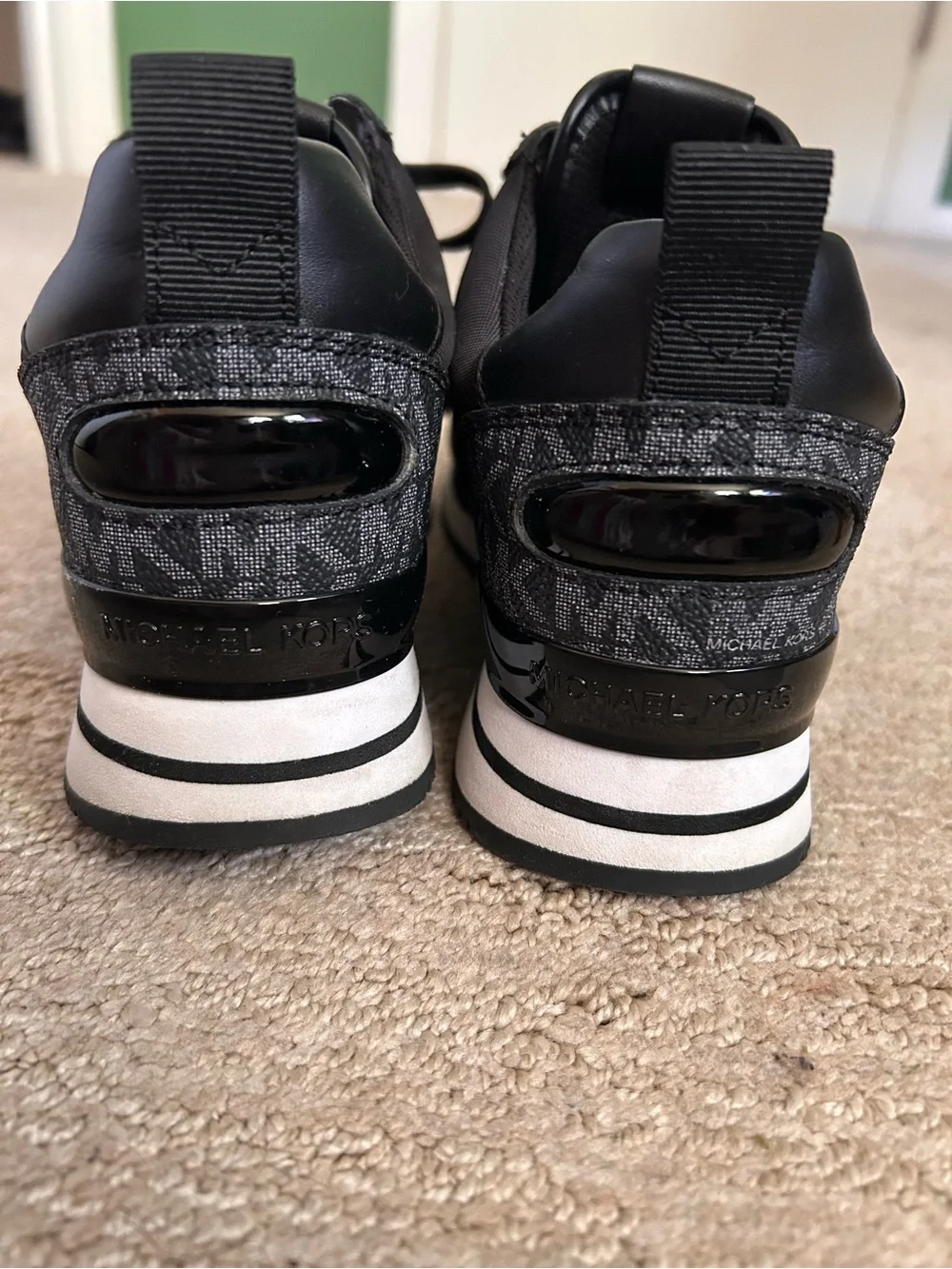 Michael Kors Women’s Black Logo-Accent Trainer Sneakers